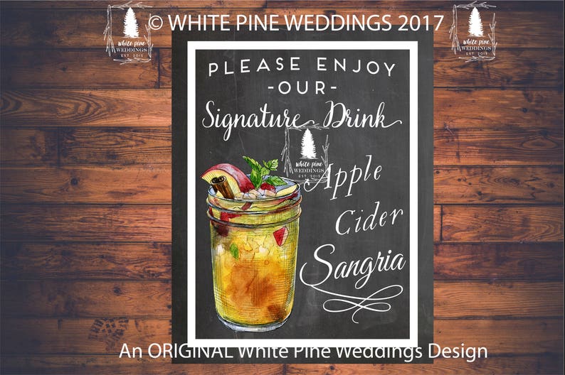 Apple Cider Fall Signature Drink Sign Signature Cocktails Etsy