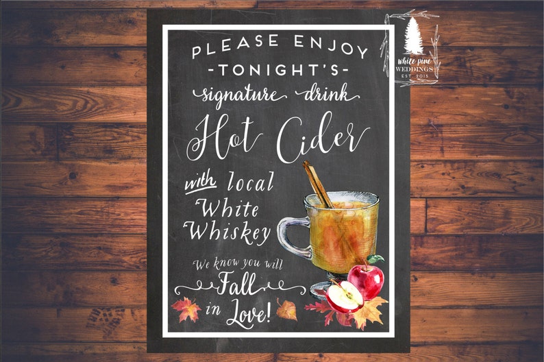 Printable Hot Cider Sign Signature Drink Sign Fall Signature - Etsy