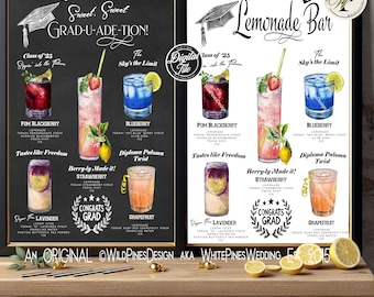 Graduation Lemonade Bar Sign, Party Decor, Drink Station, Customizable Printable
