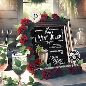 Kentucky Derby Mint Julep Drink Sign, Kentucky Derby Cocktail, Kentucky Derby Party, Derby Party Decorations, Derby Drinks, Julep Bar Sign
