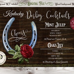 Mint Julep Drink Sign, Kentucky Derby 145 years, Signature Drink sign, Mint Julep Bar sign, Kentucky Derby Cocktails, Kentucky Derby Party