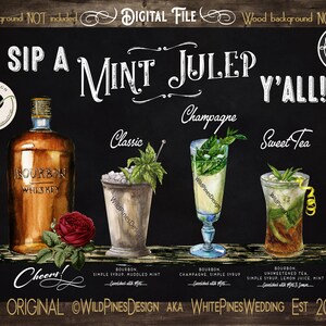 Mint Julep Drink Sign, Kentucky Derby Drink Sign, Mint Julep Bar, Kentucky Derby Cocktails, Kentucky Derby Party Decor, Horse Race, Race Day