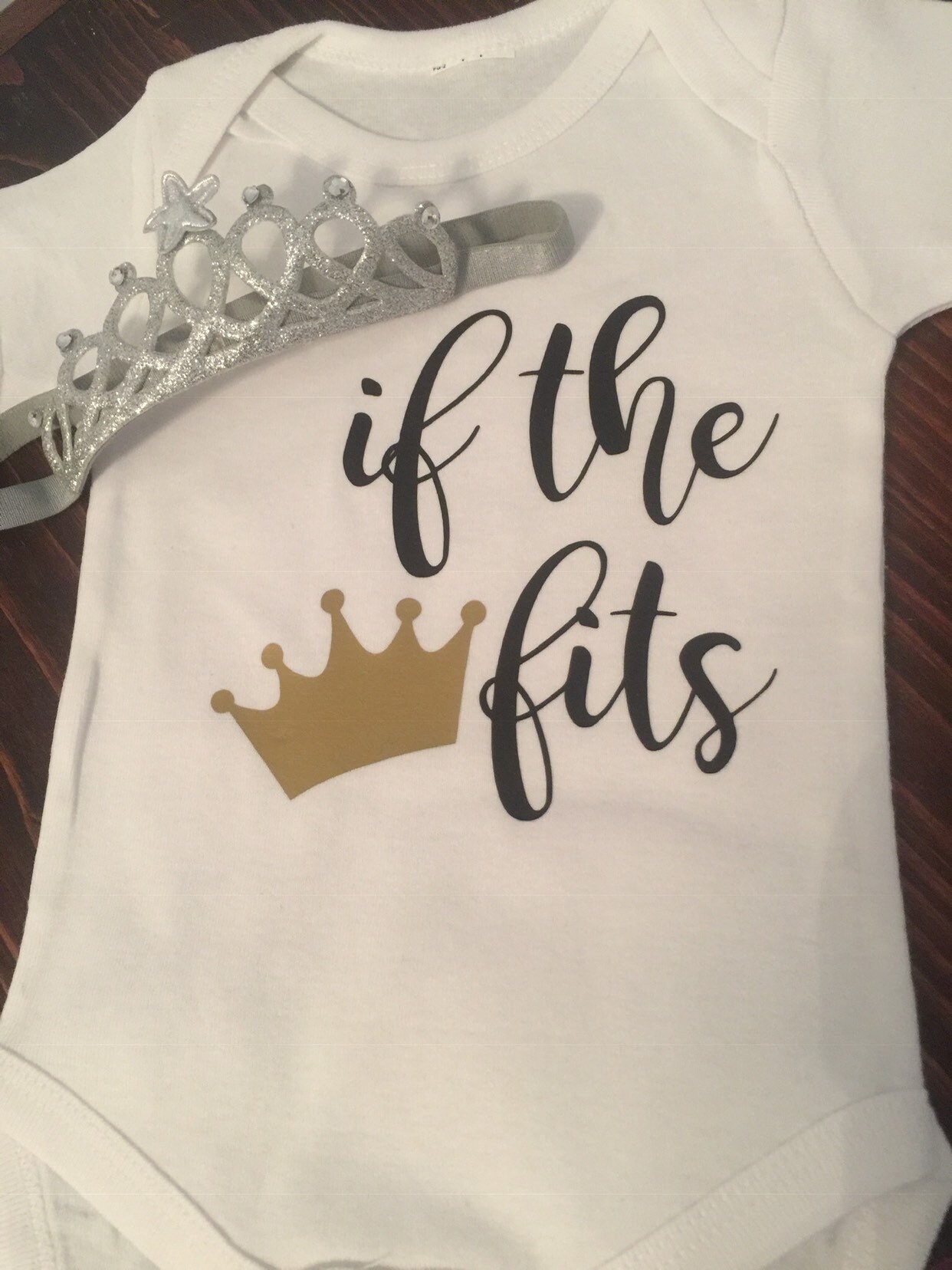 If the Crown Fits. Girls Shirt With Crown Headband. Infant. | Etsy