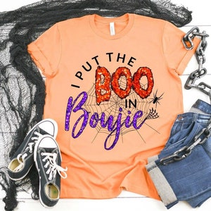I Put the Boo in Boujee. Mommy and Me Halloween Graphic Tees- Bella