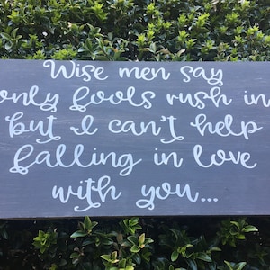 Wise Men Say Only Fools Rush In, but I Can't Help Falling in Love With