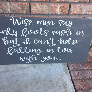 Wise Men Say Only Fools Rush In, but I Can't Help Falling in Love With