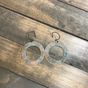 Antique brass rustic patina hoops