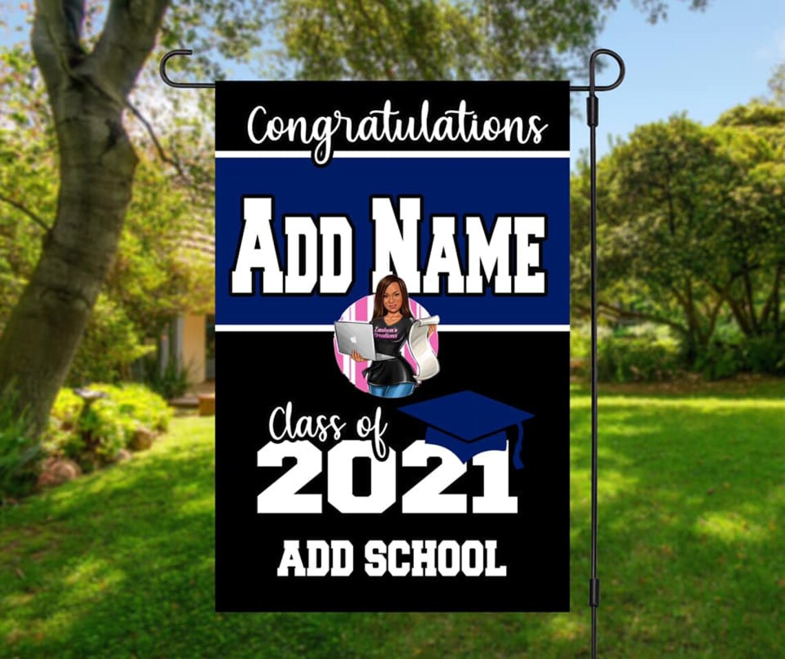 Graduation Photo Garden Flag Psd Graduation Garden Flag Etsy