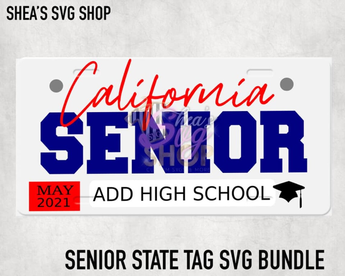 Download Senior State Tags Bundle Senior Custom License Plate Svg ...