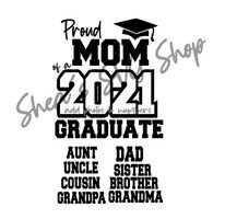 PROUD FAMLY OF 2021 graduate svg file for cricut and silhouette, svg …