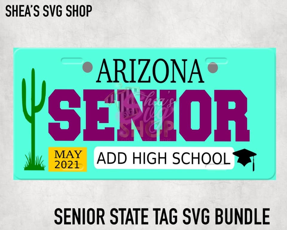 Senior State Tags Bundle Senior Custom License Plate Svg | Etsy