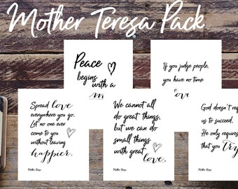 Mother Teresa Quote Pack || INSTANT DOWNLOAD, printable, inspirational quote, catholic, decor
