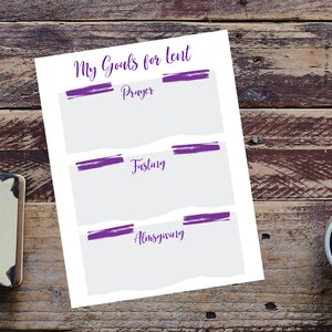 My Goals for Lent Printable || Lent Goal Tracker || Catholic Lent Printable