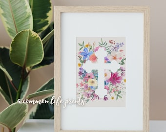 Watercolor Cross Print || Three Styles || Digital Download Print || Watercolor Art