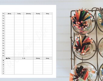 Simple Weekly Planner Page || Week Planner, Day Planner, Meal Planner, Timed Planner