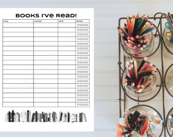Reading Log || Book List, Track the Books I've Read, Homeschool Printable