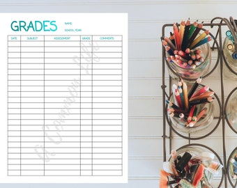 Grade Sheet || Homeschool, Record Keeping, Grade Keeping