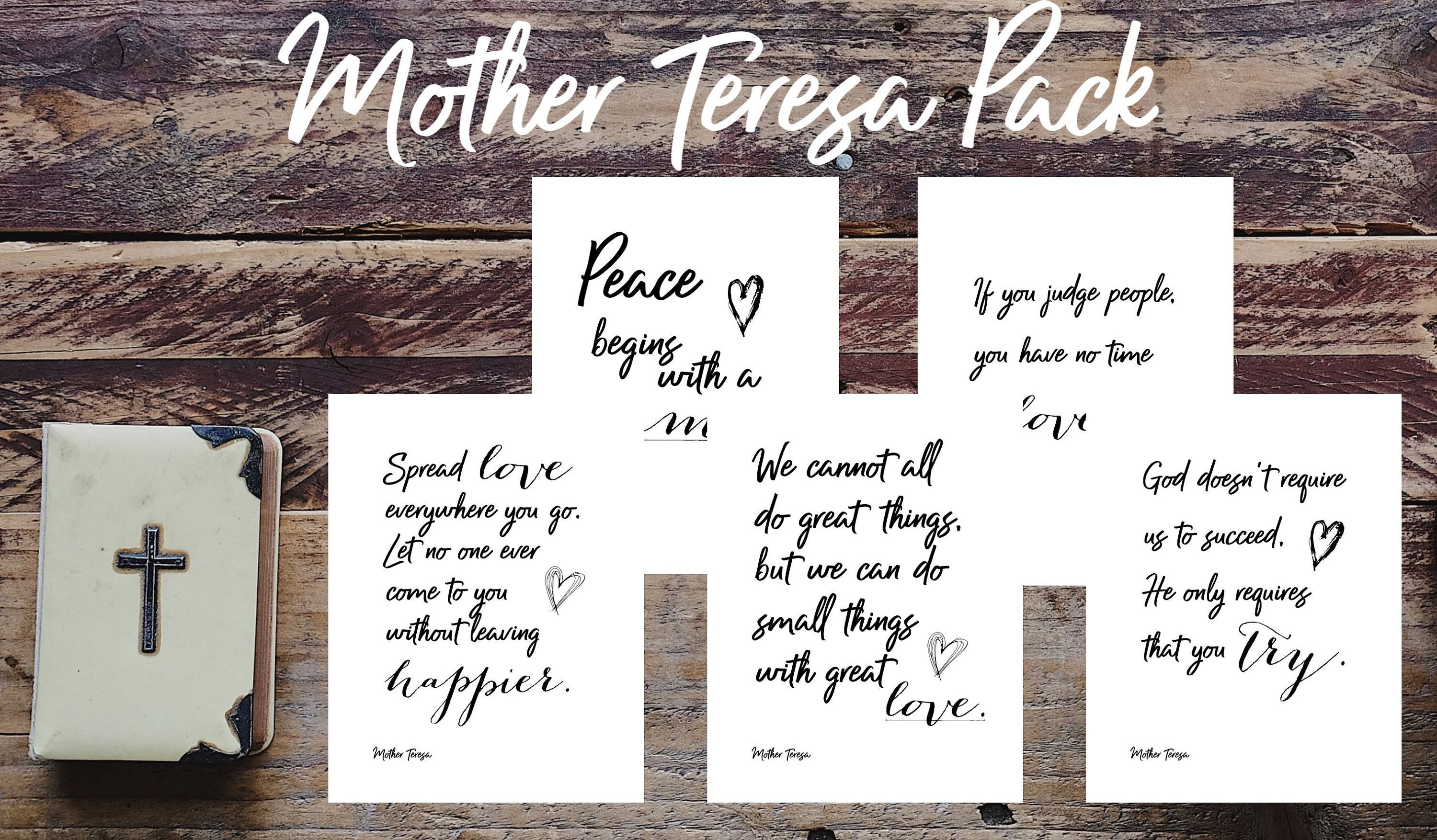 Mother Teresa Quote Pack || INSTANT DOWNLOAD, Printable, Inspirational ...