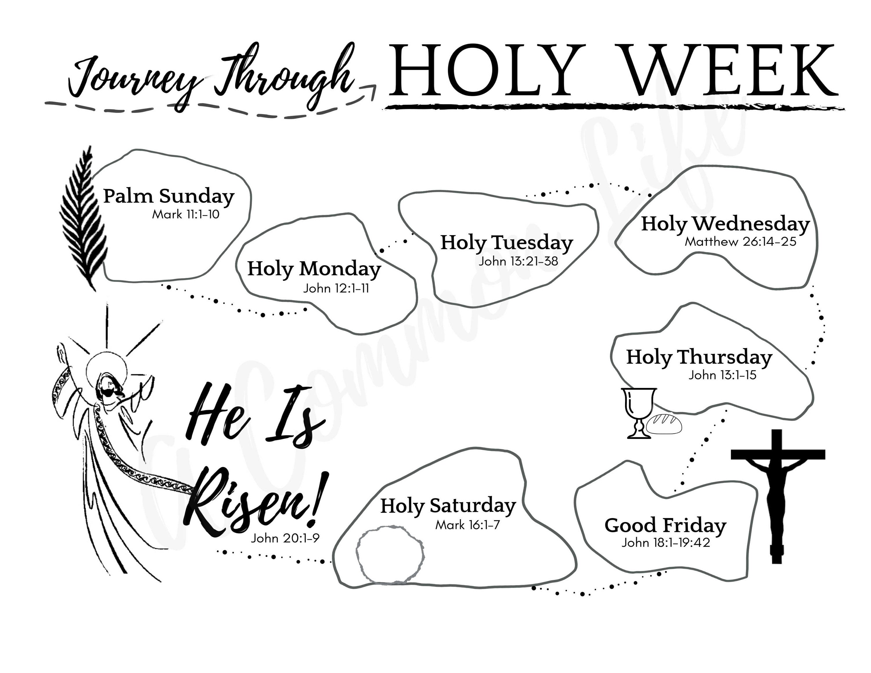 Journey Through Holy Week PRINTABLE Etsy