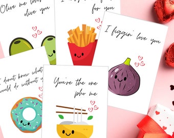 Romantic Pun Valentines | Full Size | PRINTABLE | Set of 5