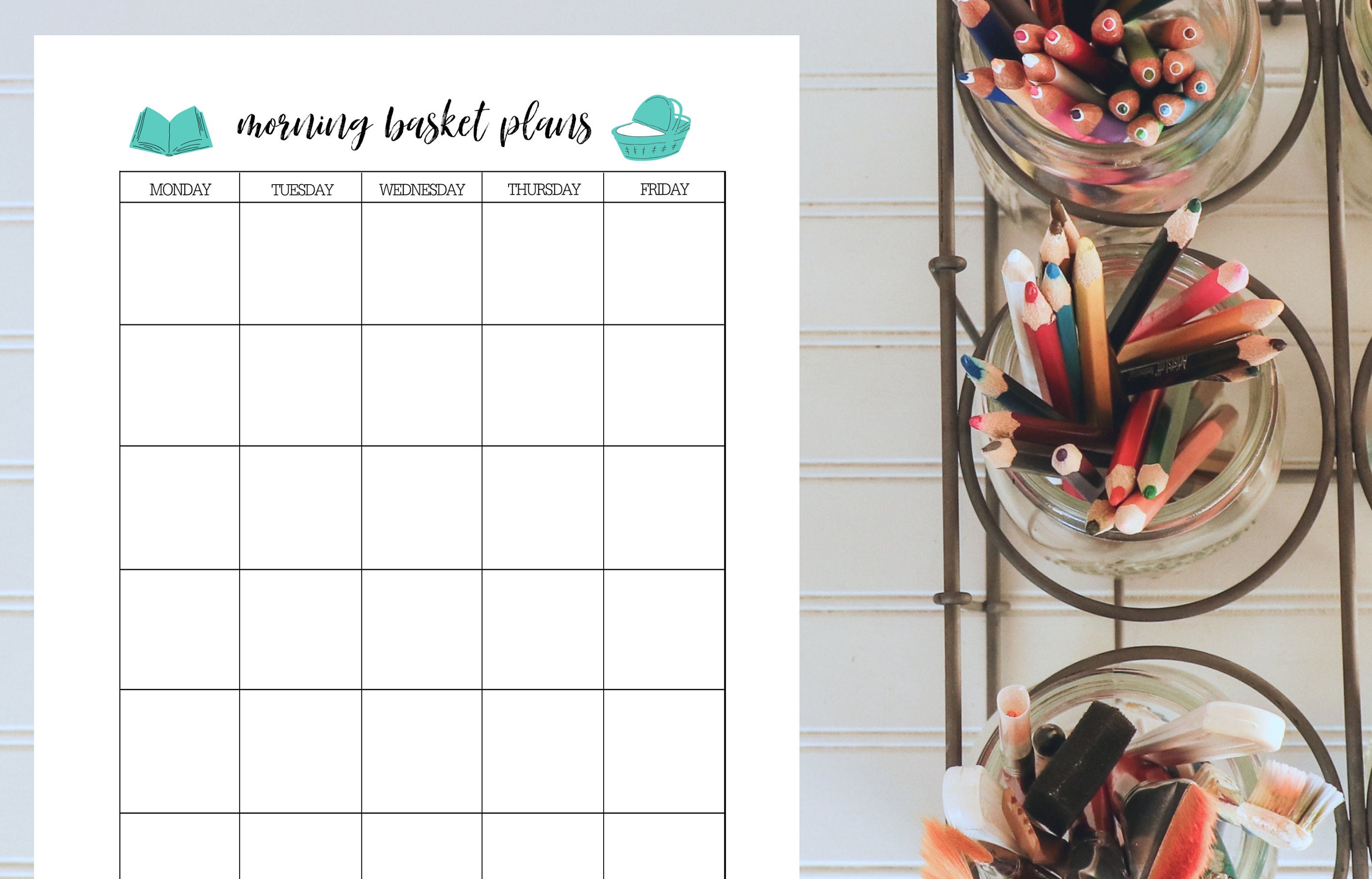 Morning Time Basket Printable || INSTANT DOWNLOAD, Homeschool ...