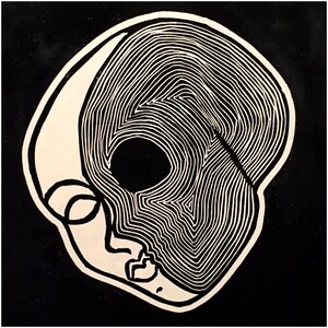 Rings linocut print