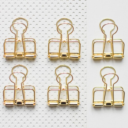 6 Black Bulldog Wire Clips Foldback Clips Metal Clips Gold Etsy