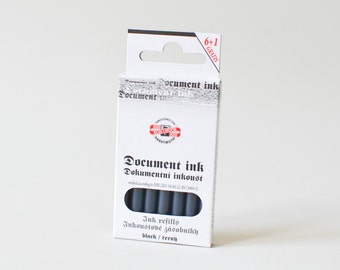 Koh-i-noor black document ink, ink cartridges, black ink, black ink cartridges