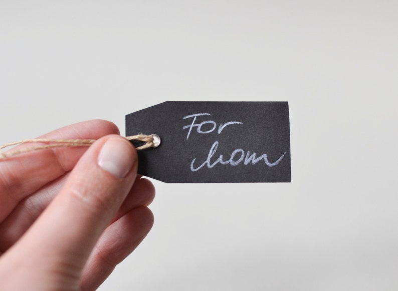 10 black paper tags chalkboard paper parcel tags paper parcel tags black gift tags small