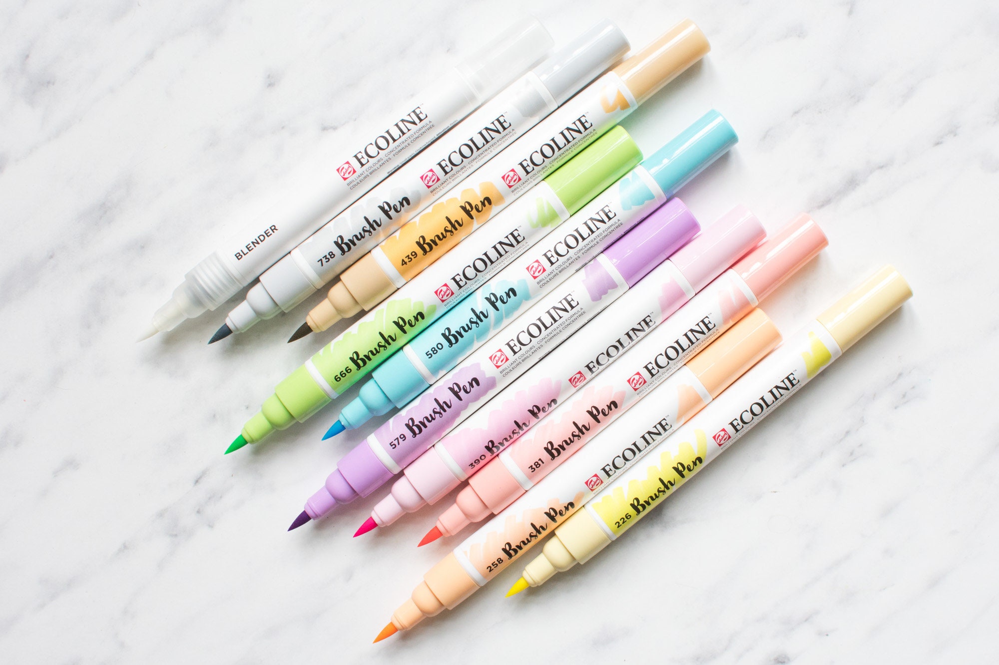 Er is behoefte aan Concentratie Groenteboer Pastel Ecoline Brush Pen Set With 10 Calligraphy Watercolor - Etsy
