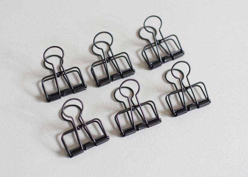 6 Black Bulldog Wire Clips Foldback Clips Metal Clips gold Etsy