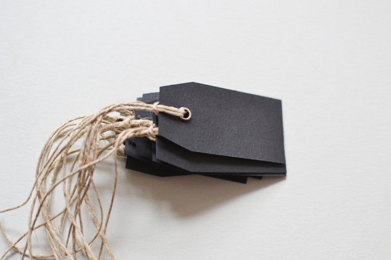 10 black paper tags chalkboard paper parcel tags paper parcel tags black gift tags small