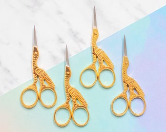Embroidery scissors, stork scissors, bird scissors, brass scissors