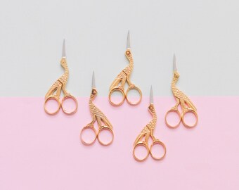 Embroidery scissors, stork scissors, bird scissors, brass scissors