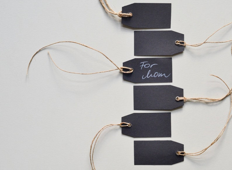 10 black paper tags chalkboard paper parcel tags paper parcel tags black gift tags small