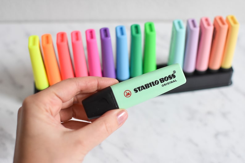 15 Stabilo Boss Pastel highlighters in desk set Etsy
