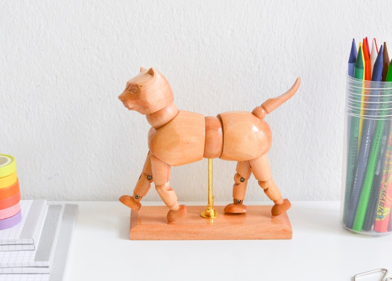 us art supply artist drawing cat manikin articulated wooden mannequin