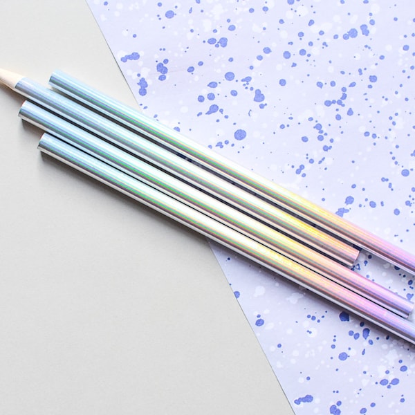 Holo Pencils, holographic pencils, holo pencil, iridescent pencil, iridescent pencils, gift pencil set, holographic pencil