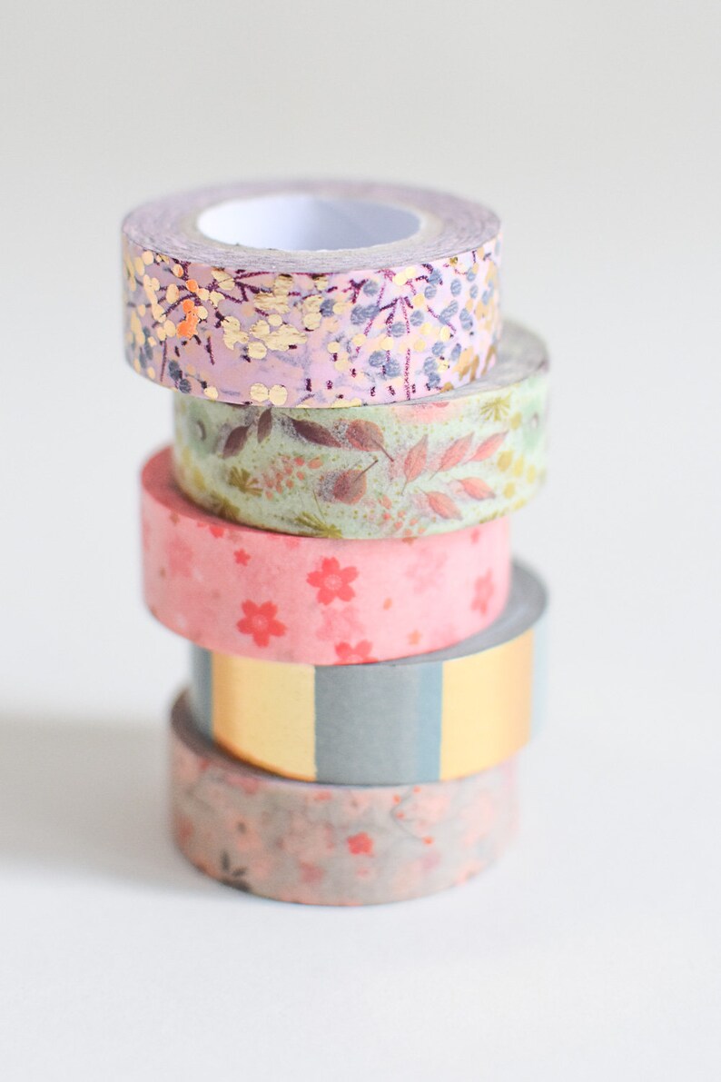 Washi tape set Flower washi tape Floral washi tape blossoms Etsy