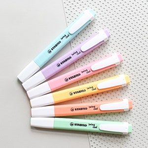 Highlighter STABILO BOSS ORIGINAL & Pastel Assorted Colours Set of 6 in  Handy Wallet Ideal for Revision, School, Office 