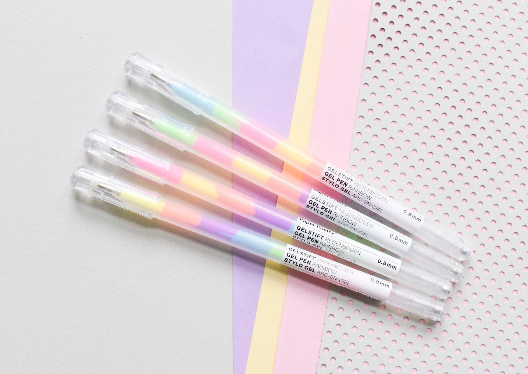 Rainbow Strawberry Scented Gel Pen Set