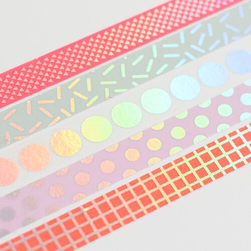 Holo masking tape, iridescent washi tape, confetti washi tape, silver masking tape