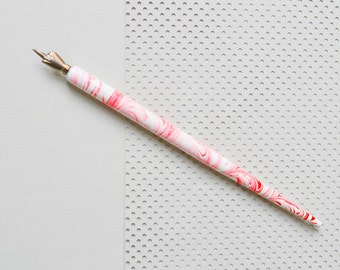 Marbled Nib Holder with Index nib, drafting nib, writing nib