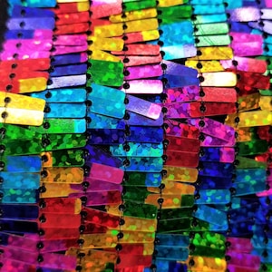 ポリスパンデックス生地のホログラムレインボーピアノスパンコール / ヤード単位で販売