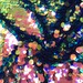 Green Gold Pink -Iridescent 20mm Coin Shape Sequin on Mesh Base , 54" inch, sold by the yard