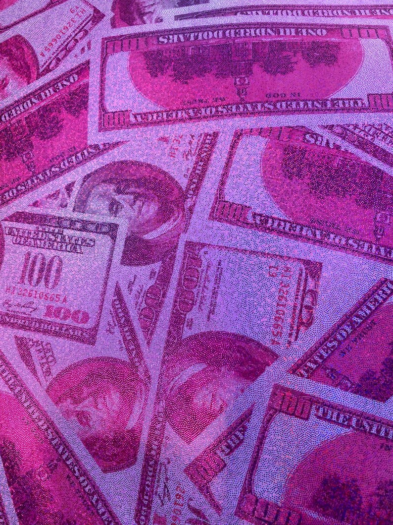 Metallic money print. Benjamin 100 USD print on spandex fabric | Etsy