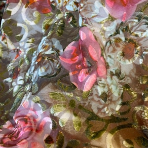 Stretch Burnout Velvet Tiedye flowers print 60 wide velvet fabric sold by yard image 8