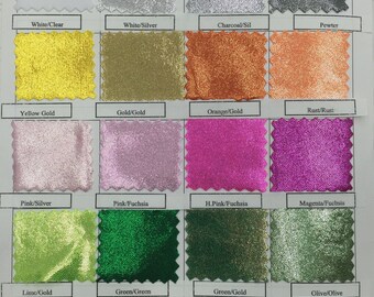 MULTIPLE COLORS 4 Way Stretch Nylon Spandex w/Foggy Foil sold by yard - 60" Wide