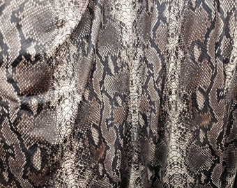 Brown Snake Skin Print 4 Way Stretch Nylon Spandex Fabric -  Sold by the Yard