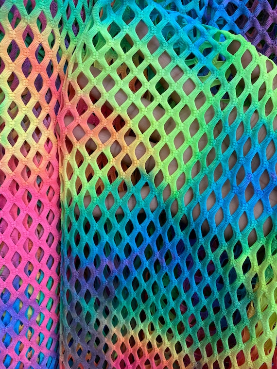 Rainbow Fabric 4 Way Stretch Fabric Sold by Etsy